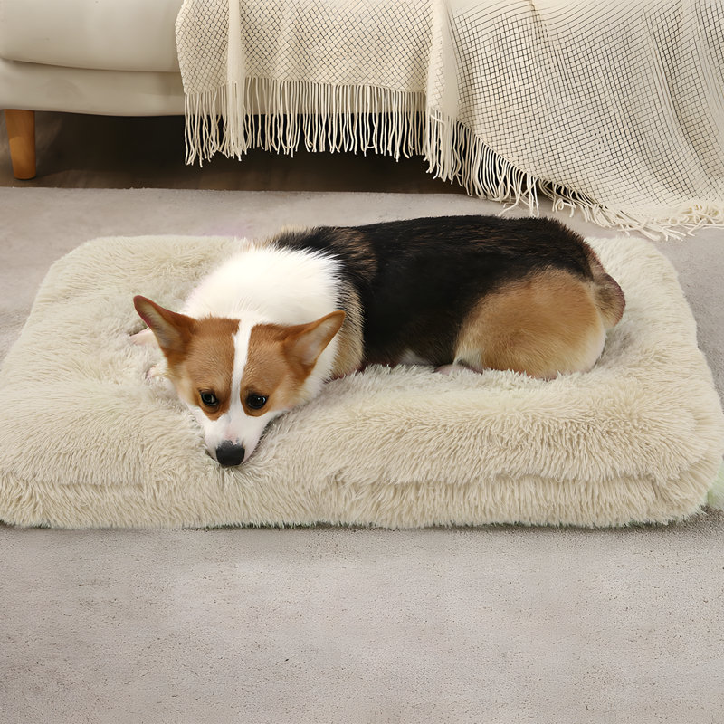 Tucker Murphy Pet Pet Bed Fluffy Plush Faux Fur Cat Dog Bed Rectangle Pet Seat Cushion Soft Sleeping Pad Reviews Wayfair